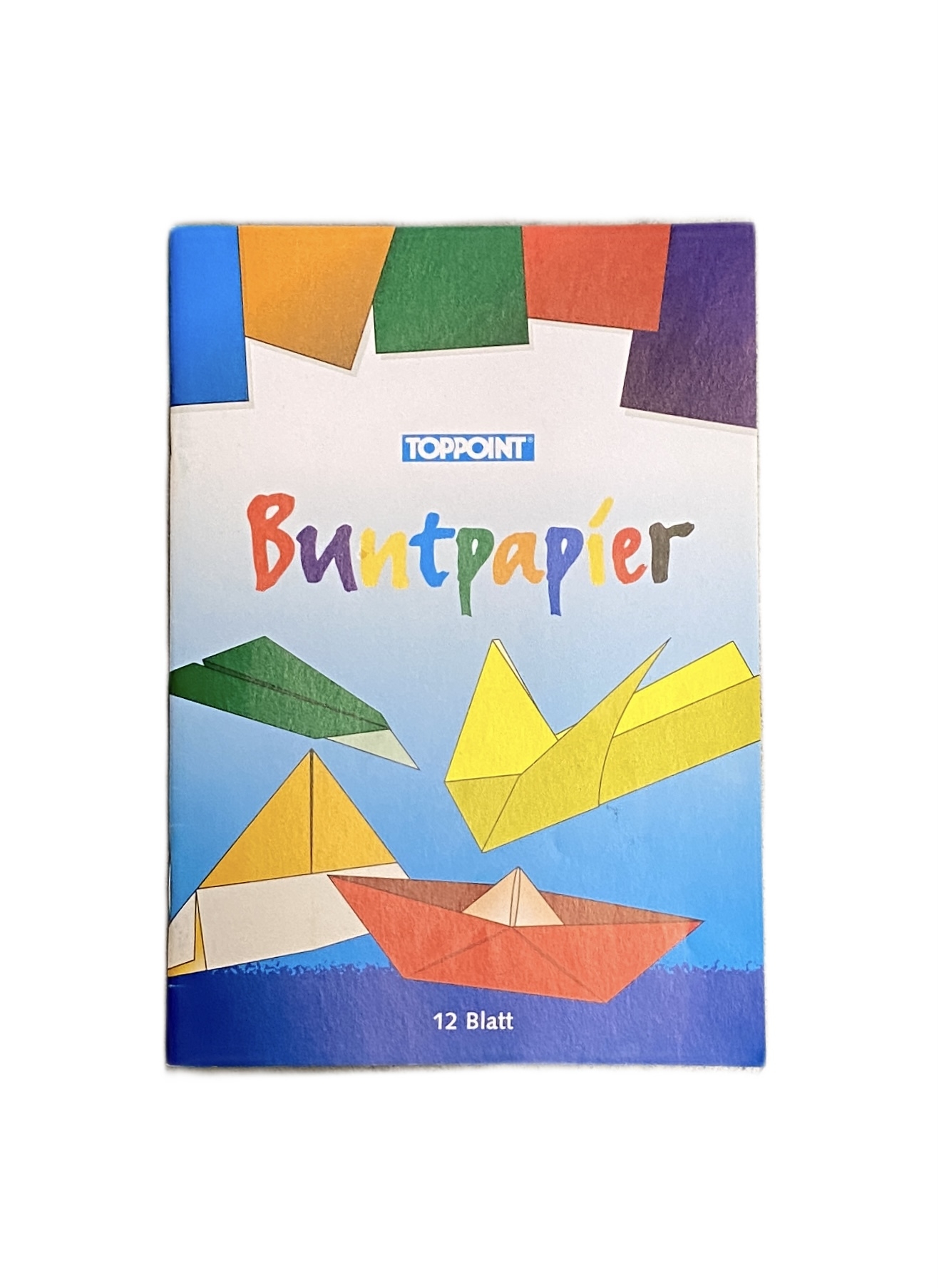Buntpapierheft DIN A5, farbig sort. 12 Blatt