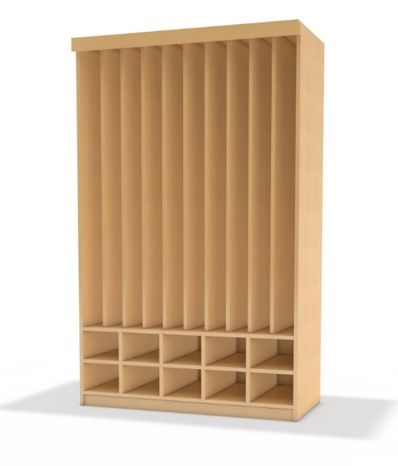 Liegepolsterschrank Fächer unten