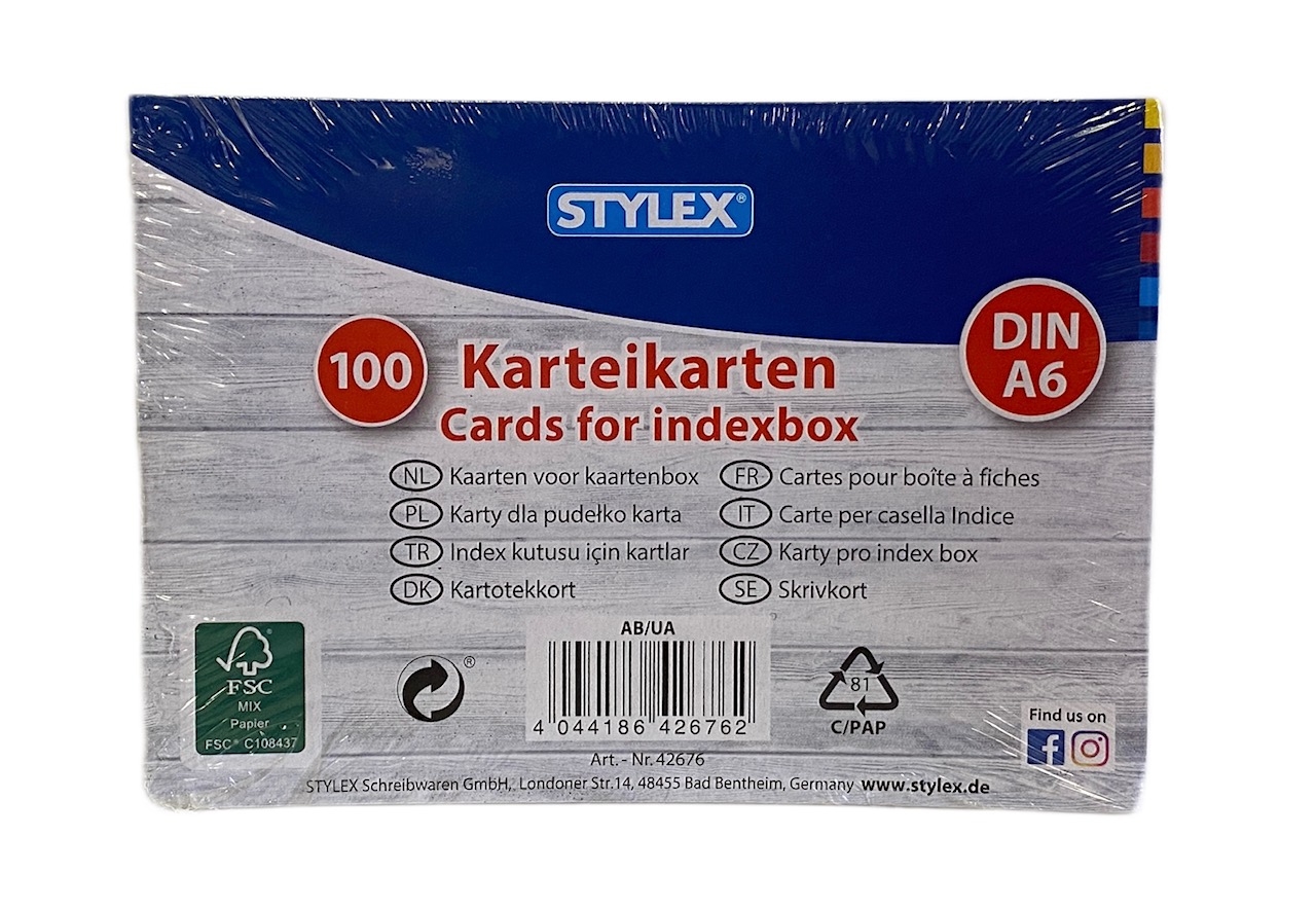 100 Karteikarten - DIN A6