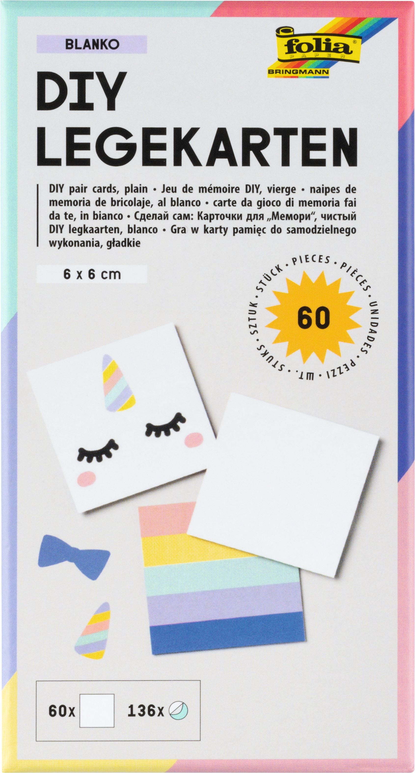 DIY-Legekarten 60 Stück, blanko Memory-Karten