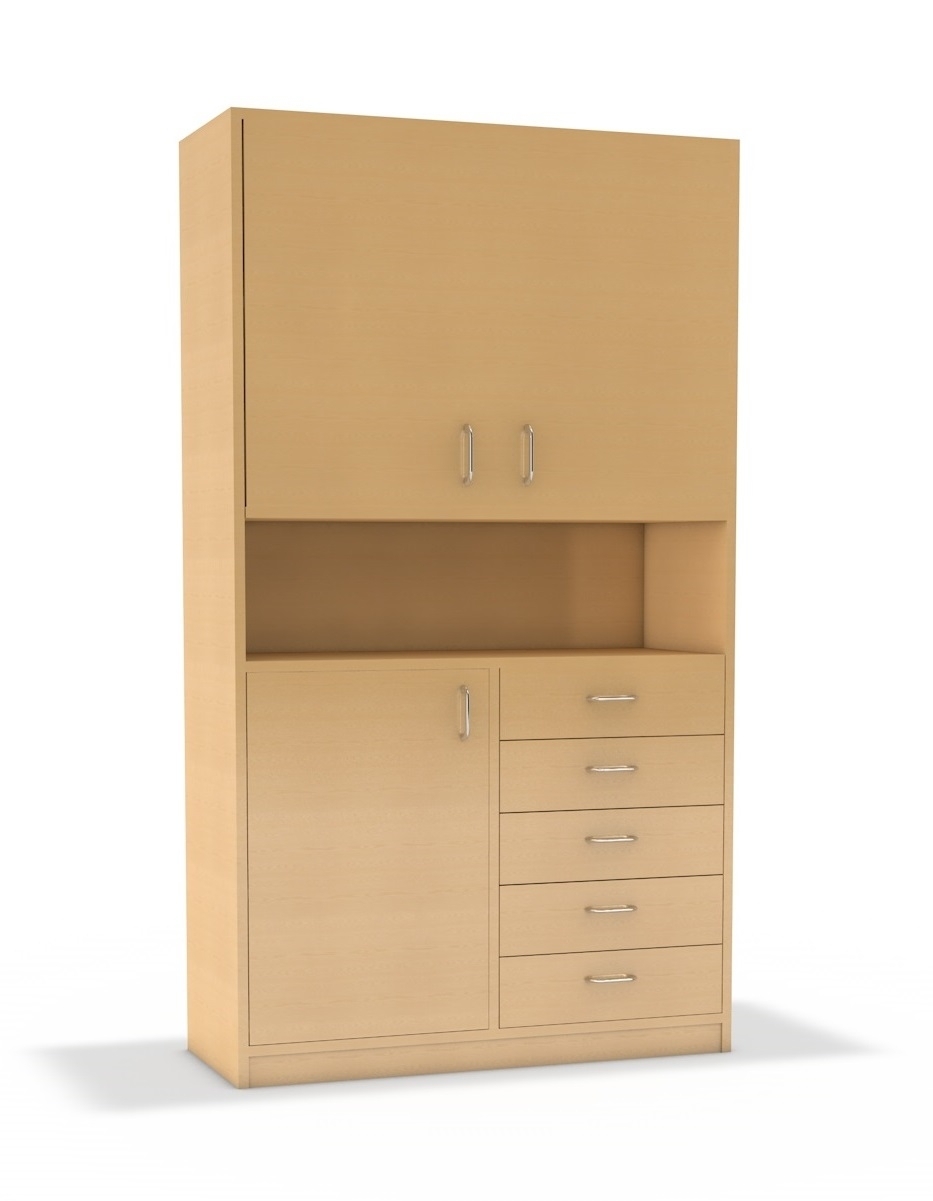 Hochschrank Doppeltür oben, unten Tür