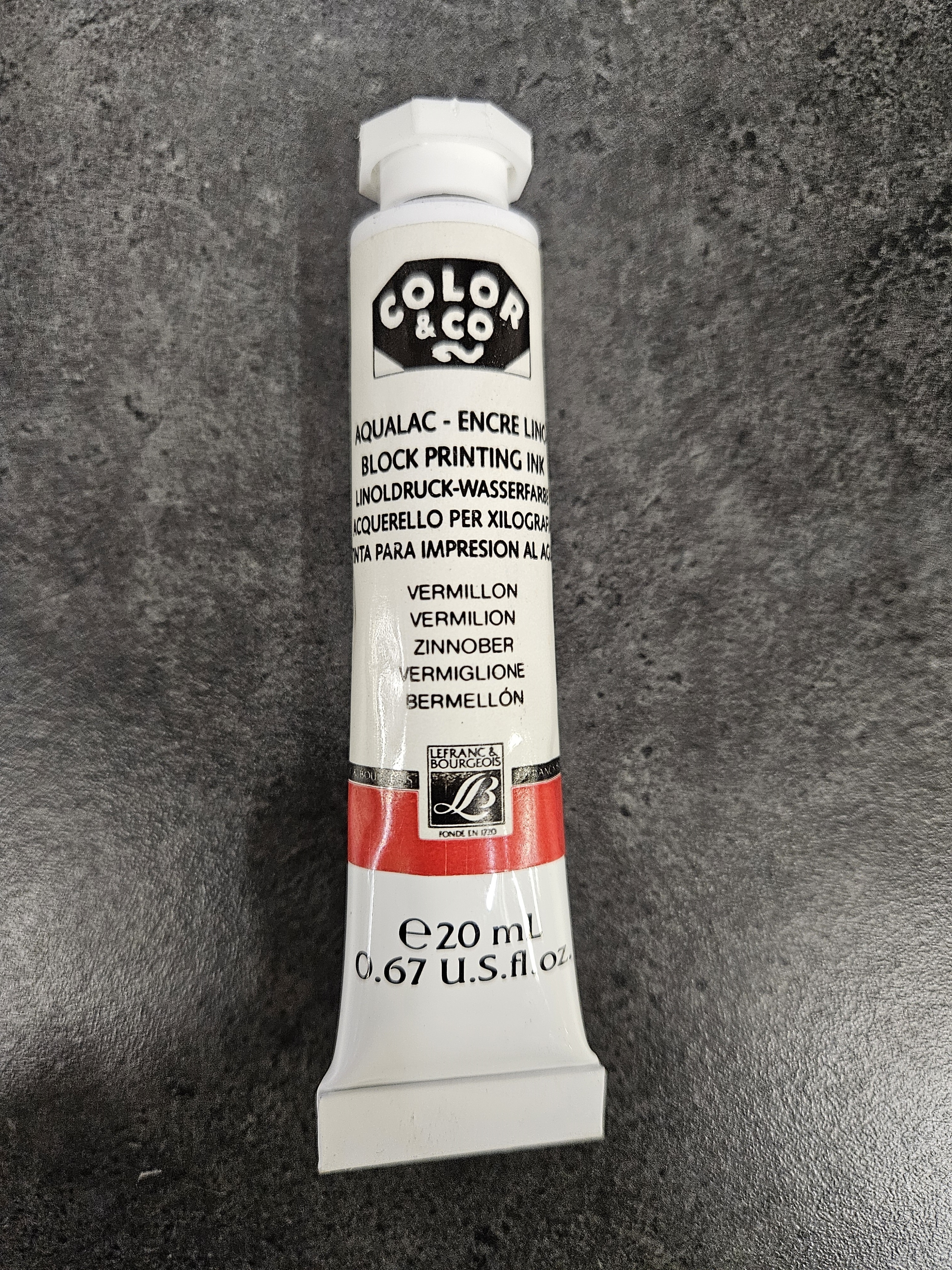 Linoldruckfarben, Tube 20ml, zinnober