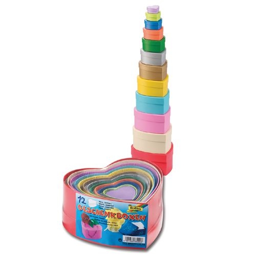 Geschenkboxen Herzen, 12 Stück
