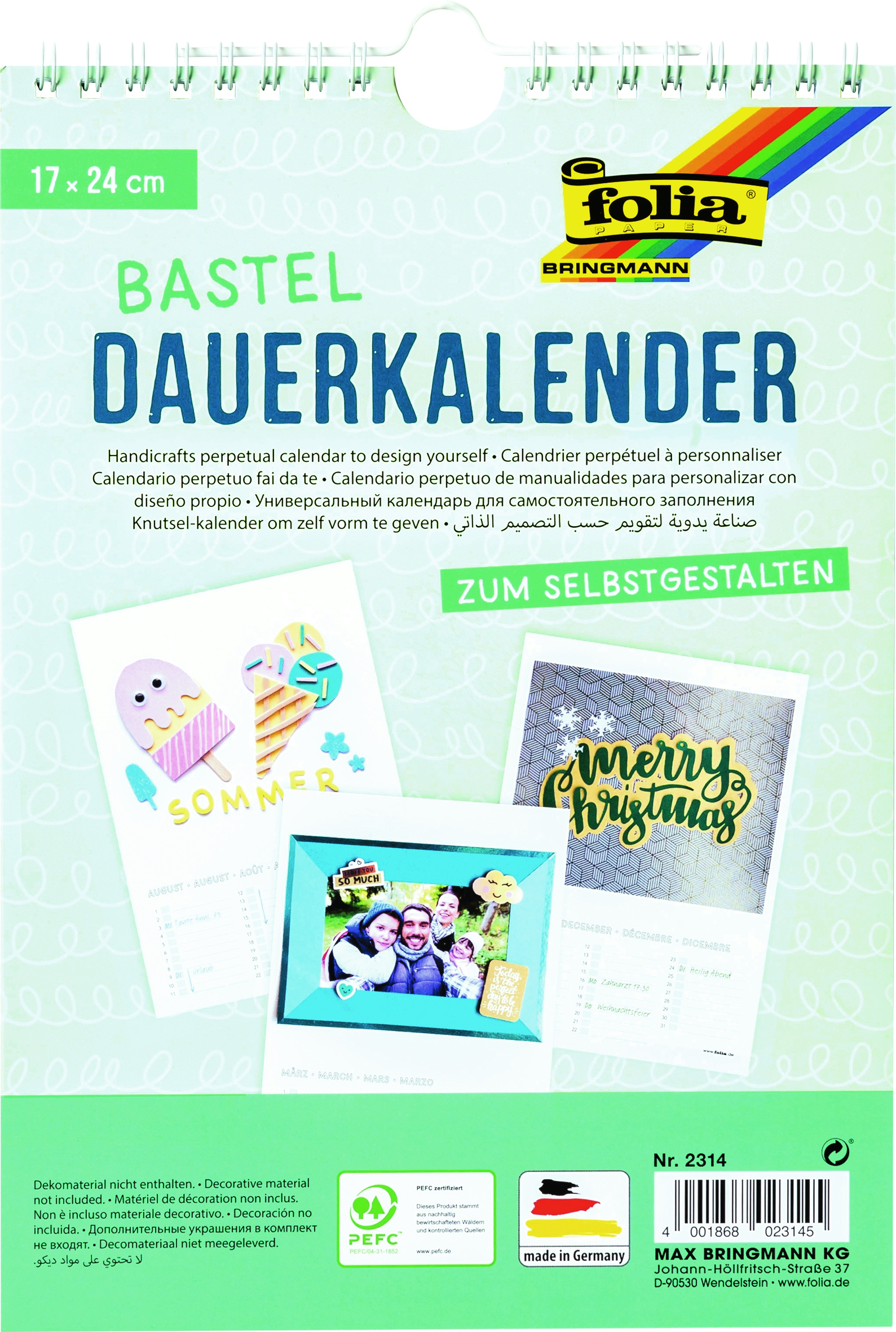 Bastel-Dauerkalender 17 x 24 cm