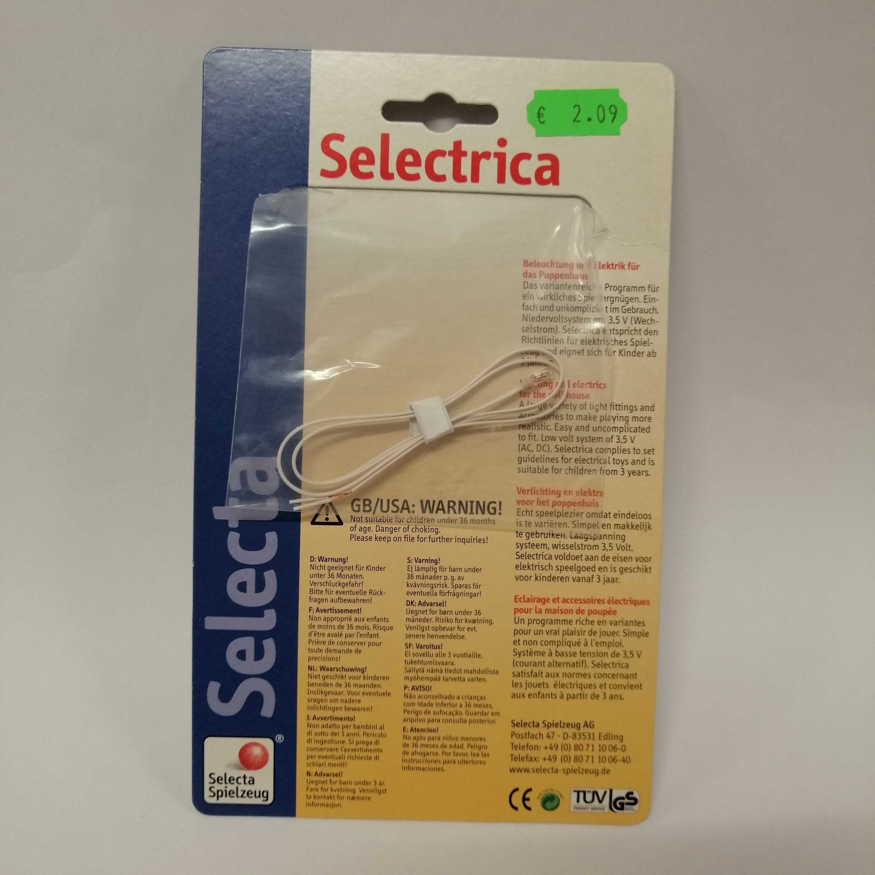 Kabel mit Glühbirne für Puppenhauselektrik