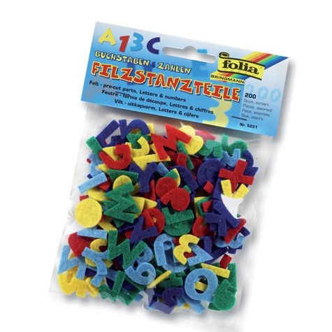 Filzstanzteile "Buchstaben und Zahlen"
