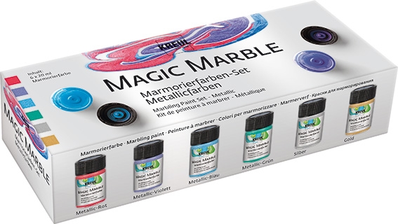 Marmorierfarbe Metallic-Set 6 x 20 ml