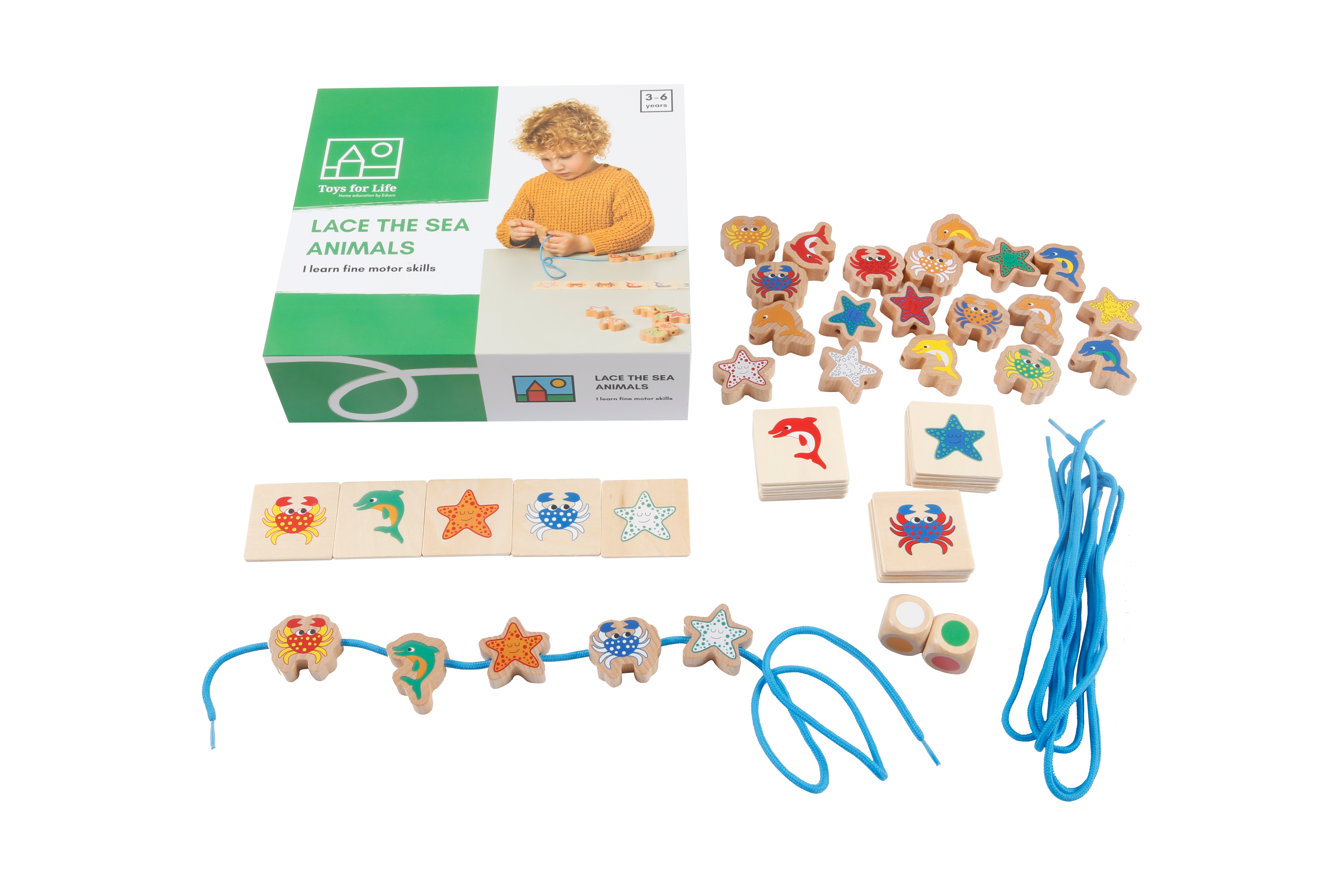 "Lace the sea animals" - Fädelspiel Meerestiere