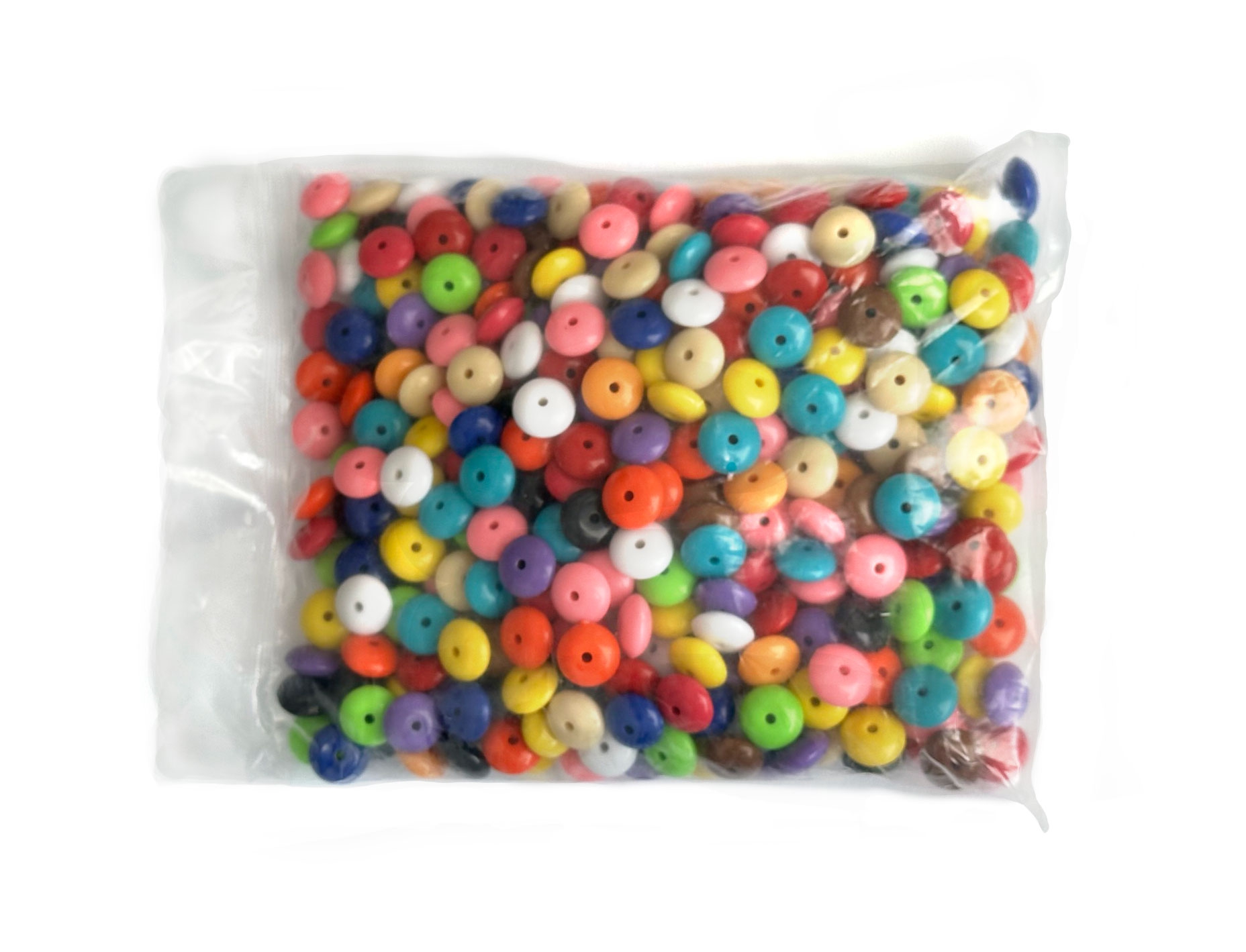 Perlenmix Bunt flach rund