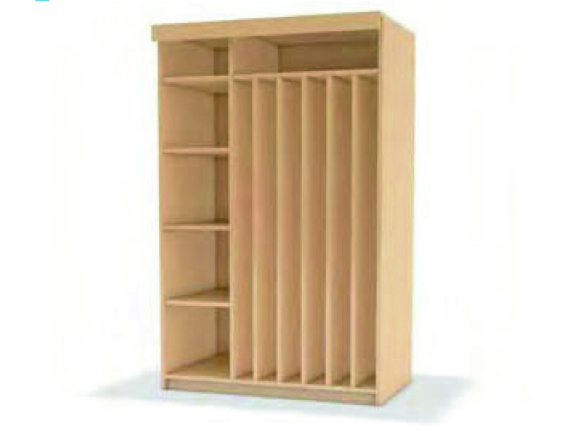 Liegepolsterschrank Fächer oben/seitlich