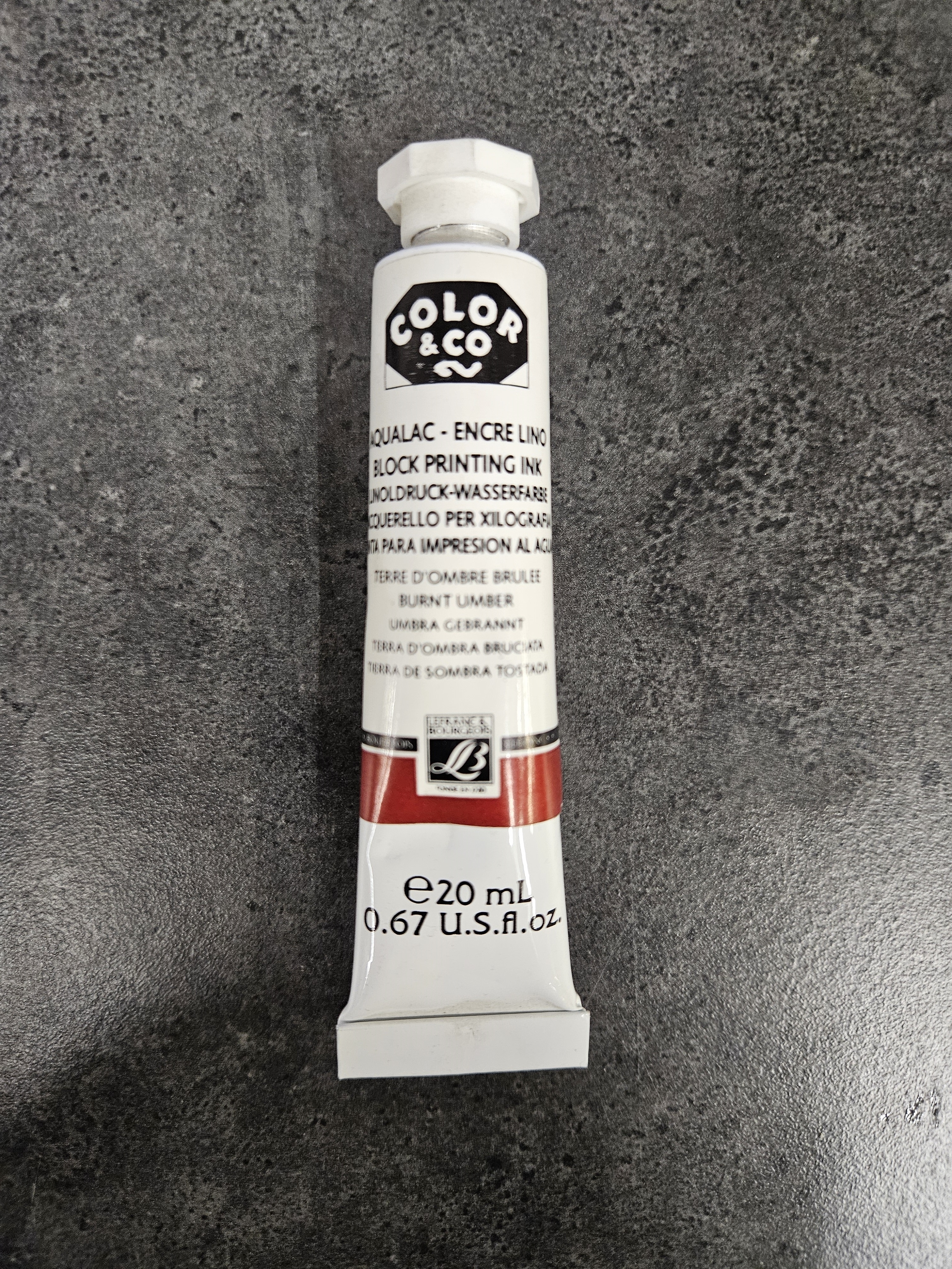 Linoldruckfarben, Tube 20ml, umbra gebrannt