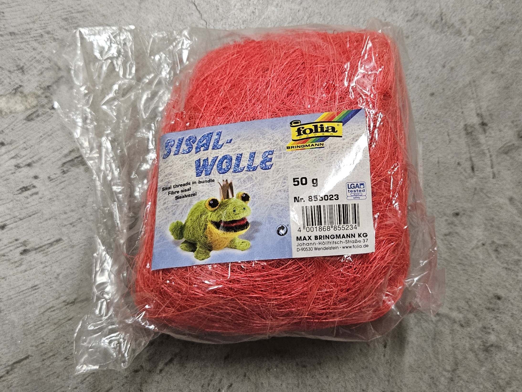 Sisalwolle, hellrot 50 g
