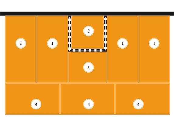 Mattensatz für Klappturnwand