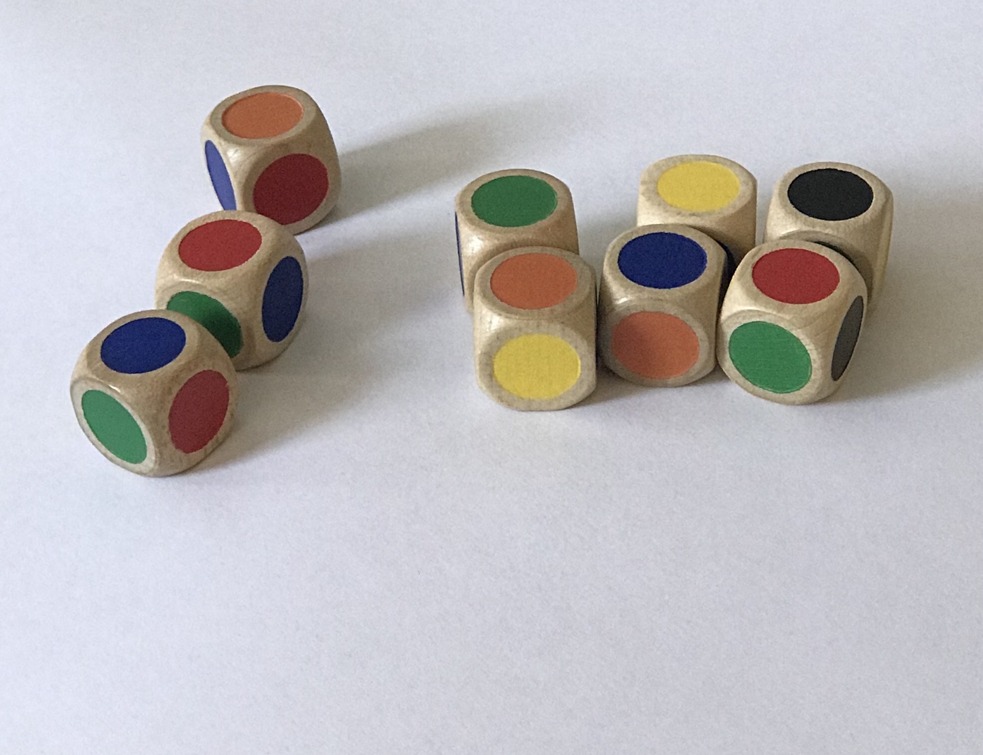 Farbwürfel aus Holz, 16 mm