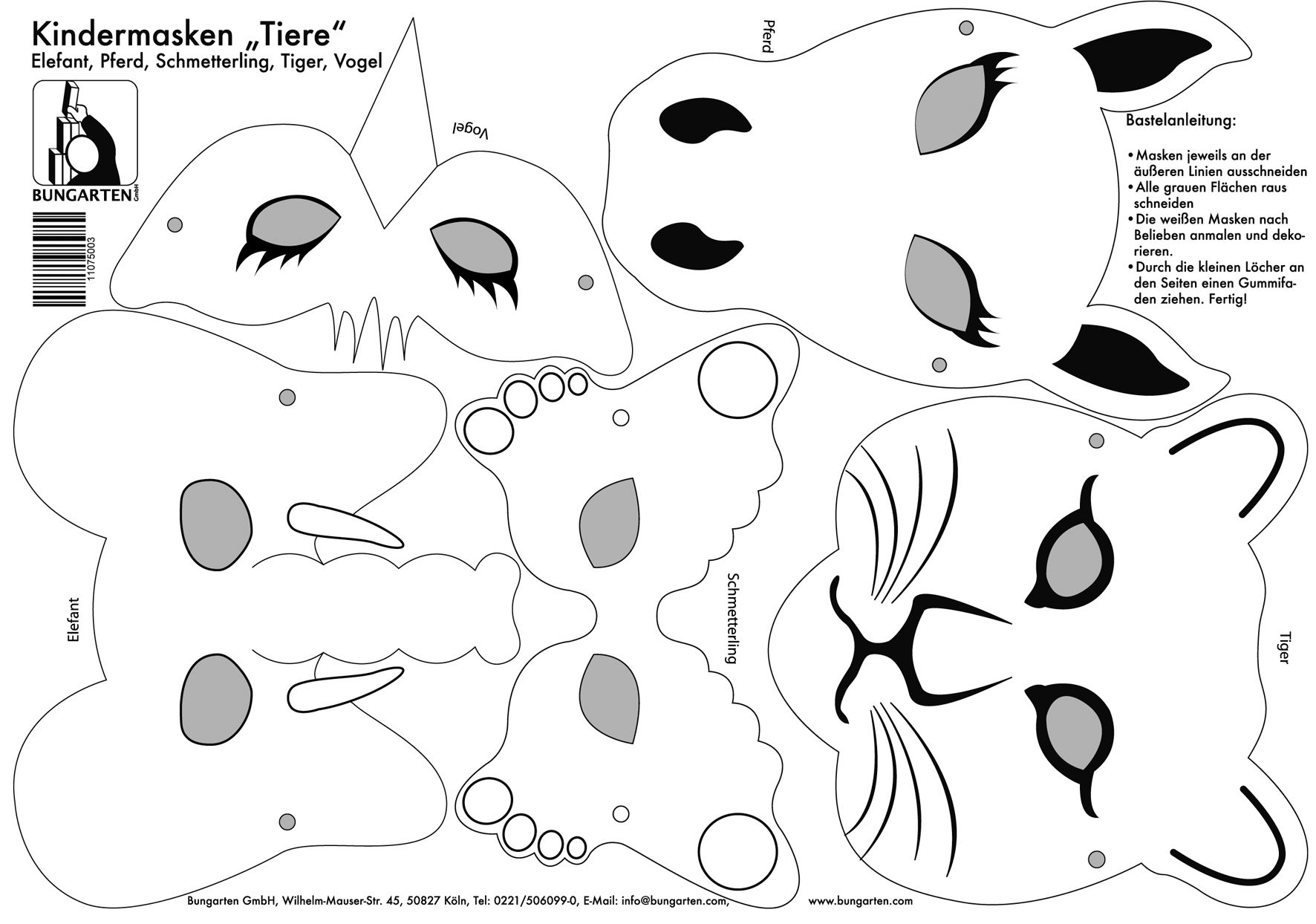 Kindermasken "Tiere"