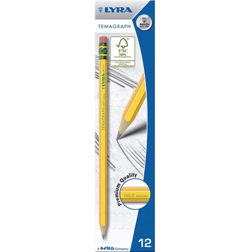 Lyra Temagraph, Bleistift mit Radierer, Härte HB