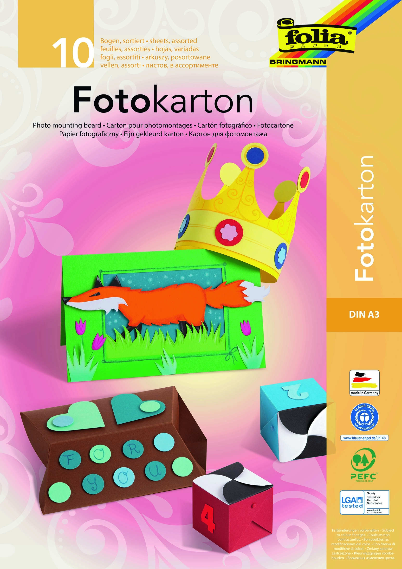 Fotokarton-Block DIN A3, 10 Blatt