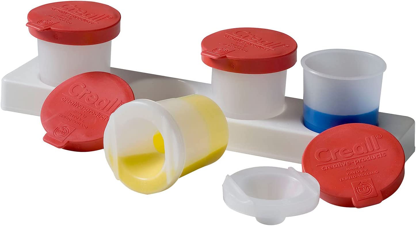 Farb- & Wassertopf 320 ml, 4 Stück inkl. Ständer
