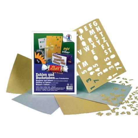 Zahlen und Buchstaben silber + gold