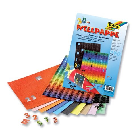 Zahlen und Buchstaben aus 3D-Wellpappe