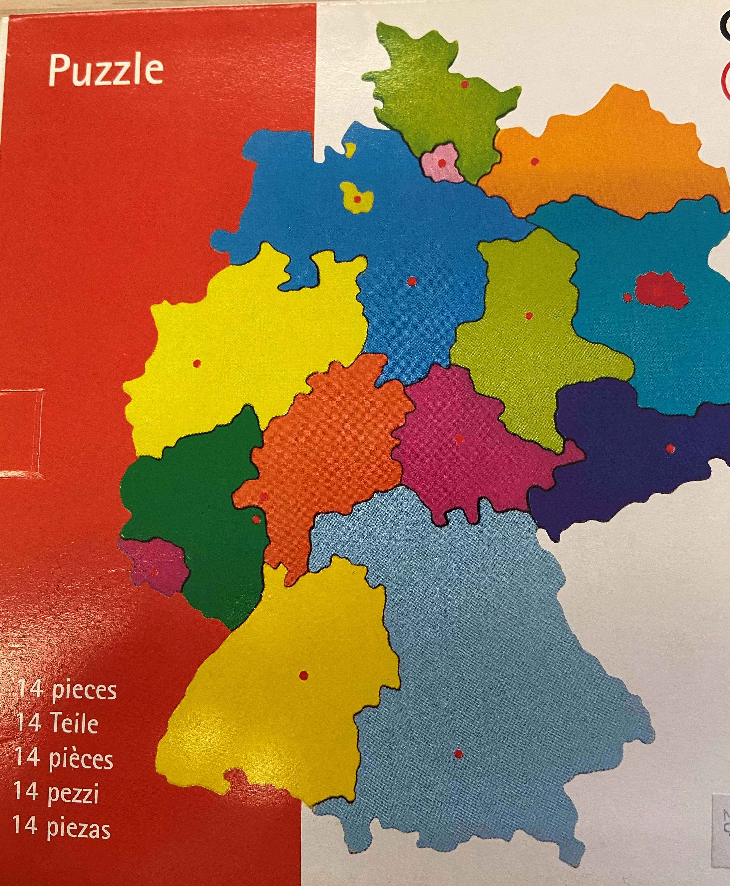 Goki Deutschland-Puzzle aus Holz, 14 Teile