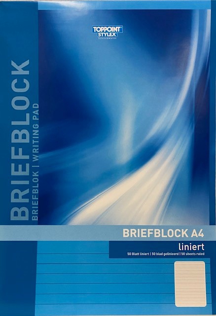 Briefblock A4, 50 Blatt liniert ohne Rand