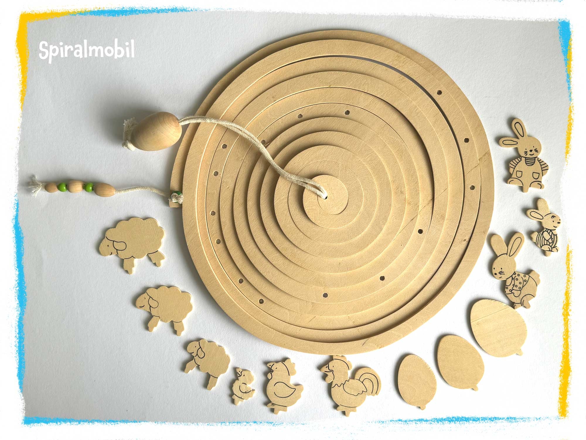 Ostern Spiralmobile aus Holz
