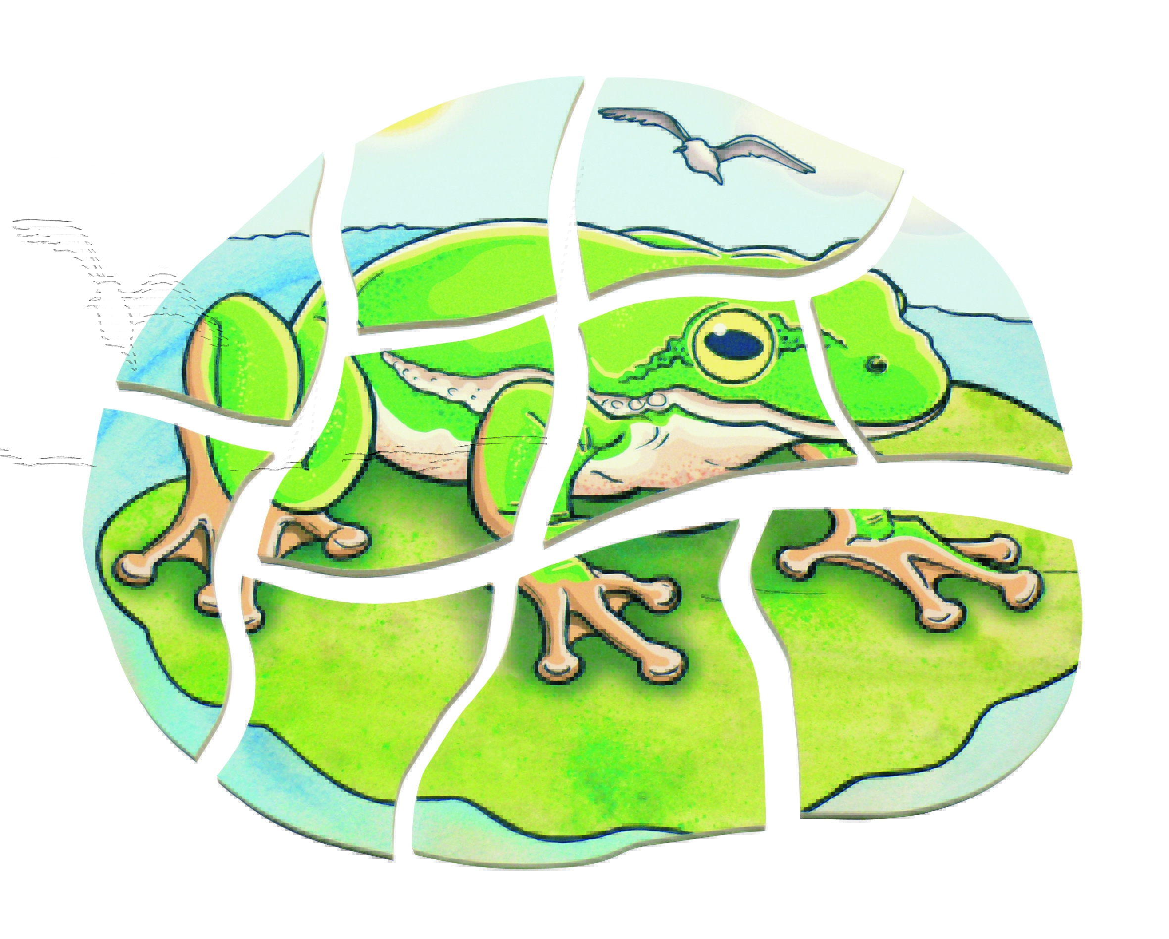 Lagen Puzzle Frosch