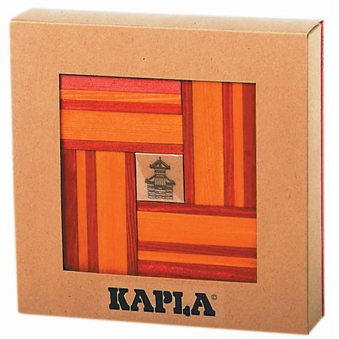 Kapla Kunstband, 20 rote & 20 orangene Plättchen