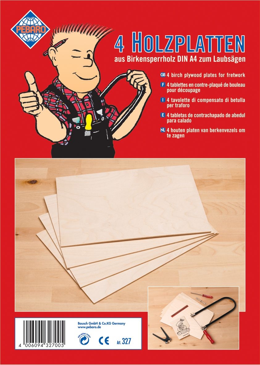 4 Holzplatten DIN A4