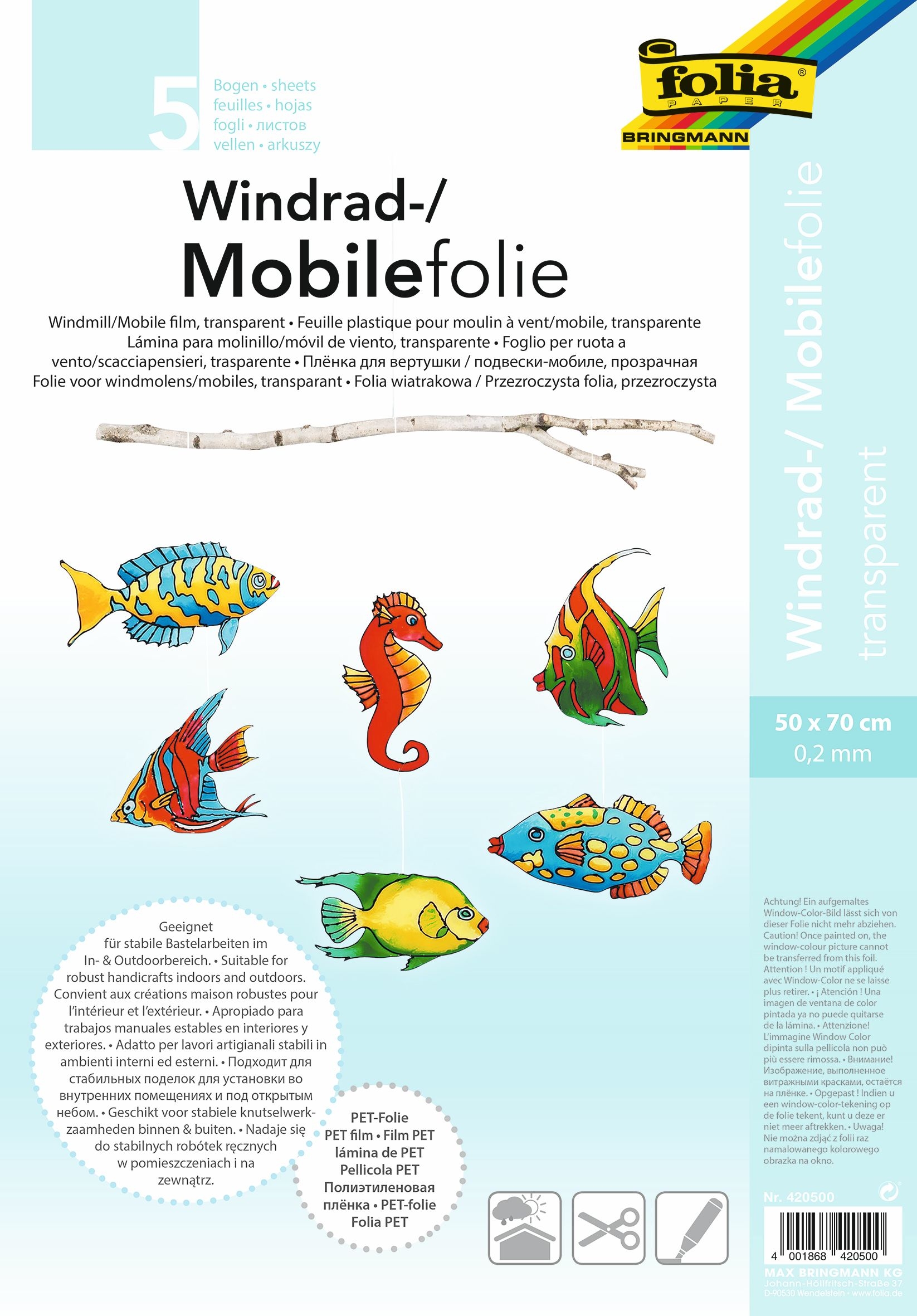 Windrad-/Mobilefolie transparent