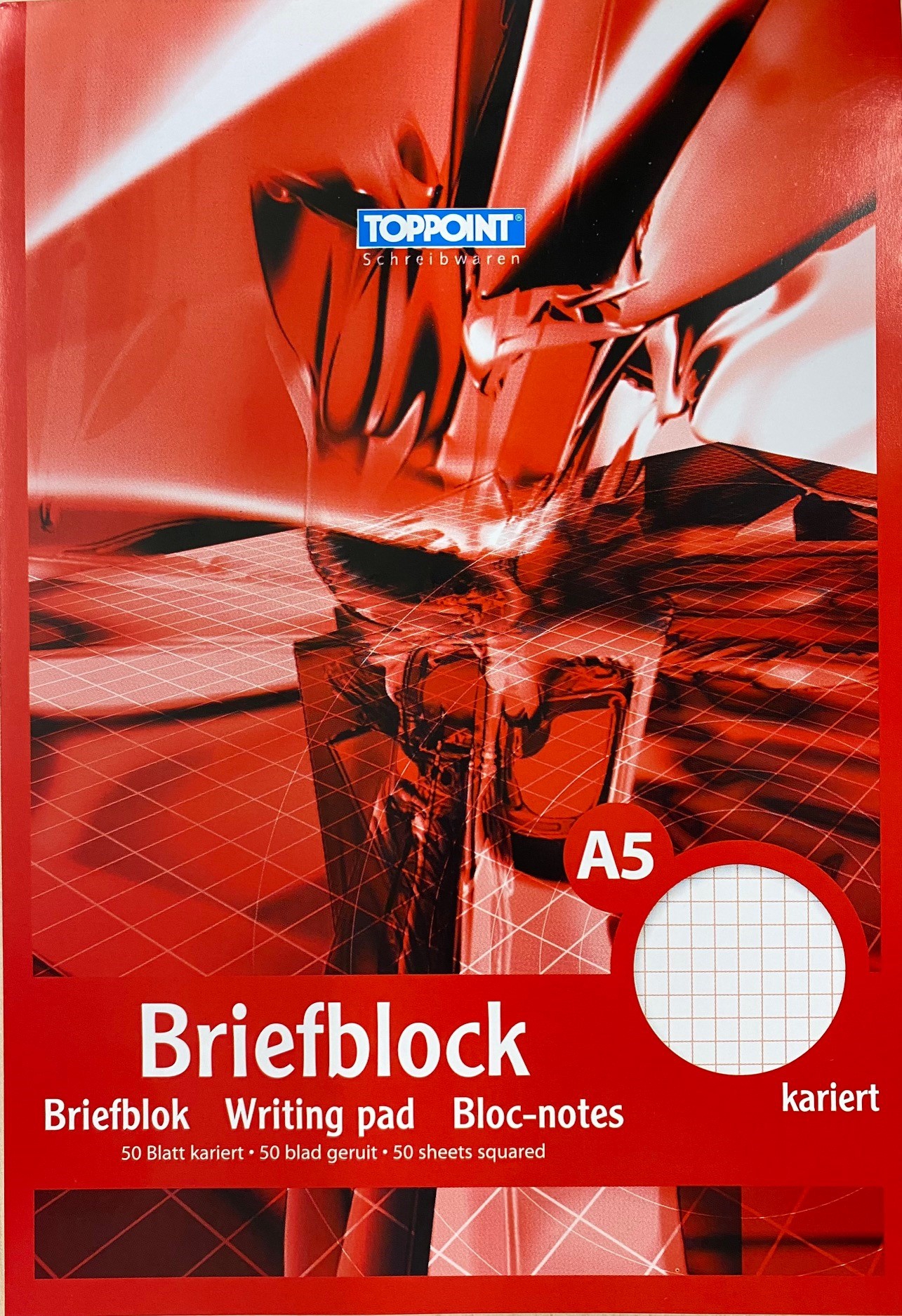 Briefblock A5, 50 Blatt kariert ohne Rand