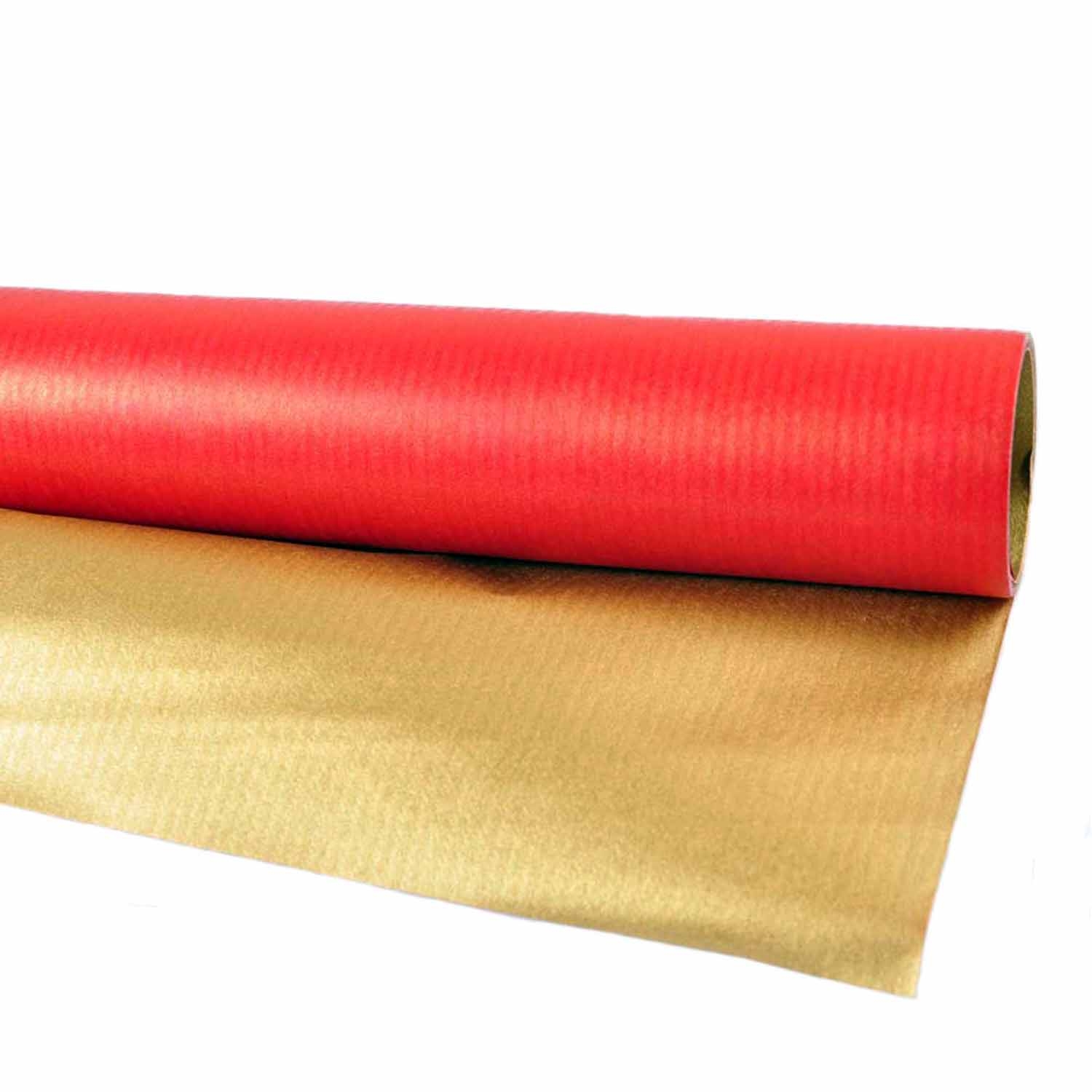 Geschenkpapier 70 x 200 cm, hochrot/gold