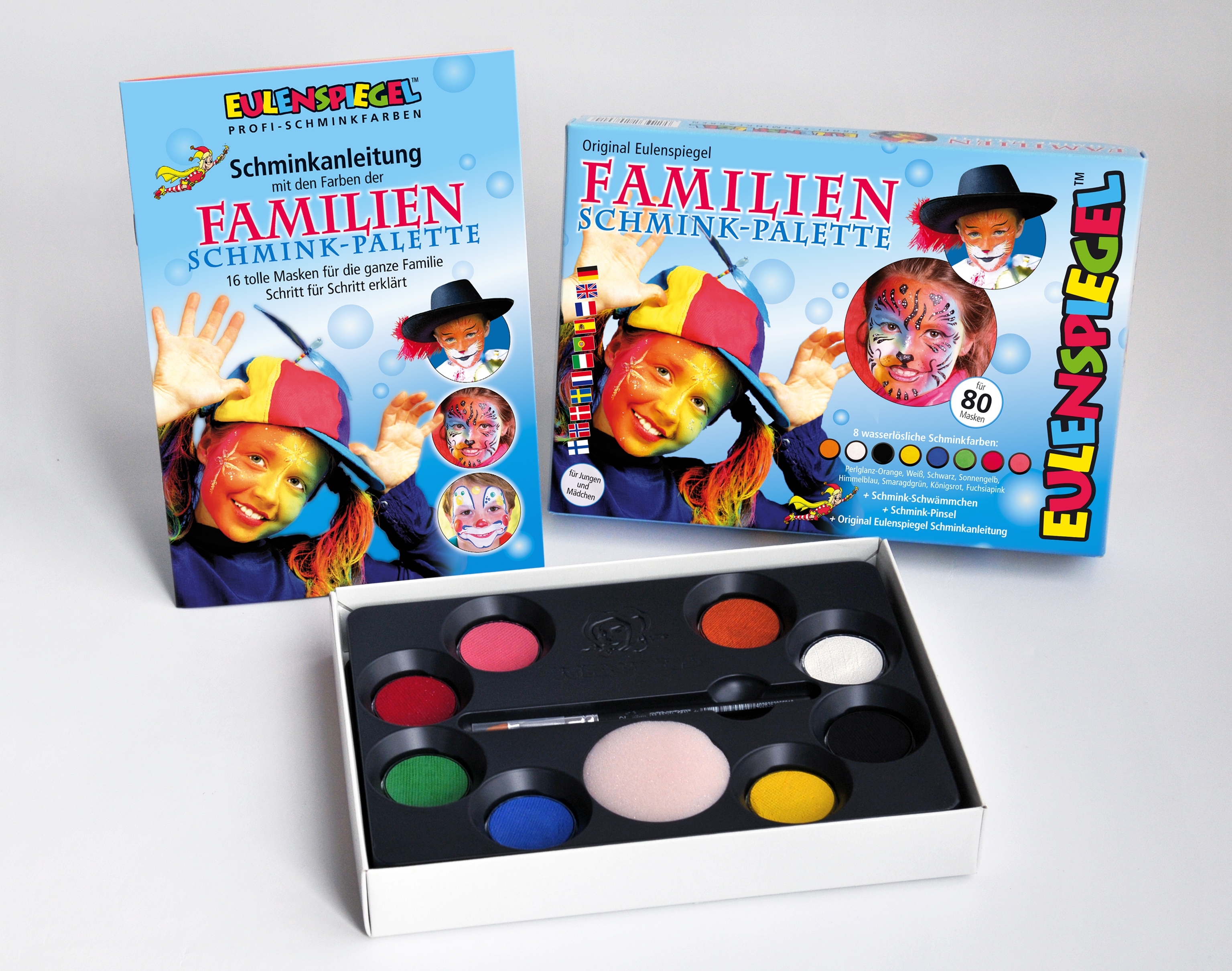 Schminke Familien-Palette 8 Farben