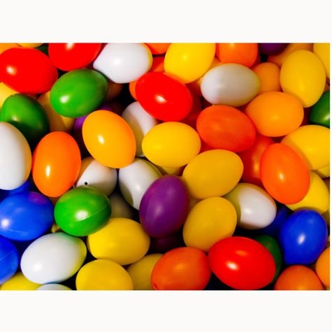 Kunststoff-Eier 60 mm bunt, 25 Stk.