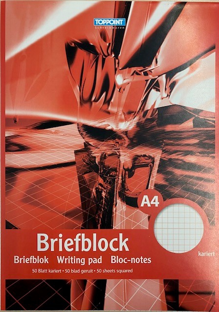 Briefblock A4, 50 Blatt kariert ohne Rand