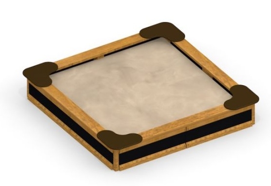Sandkasten 202 x 202 cm, schwarz