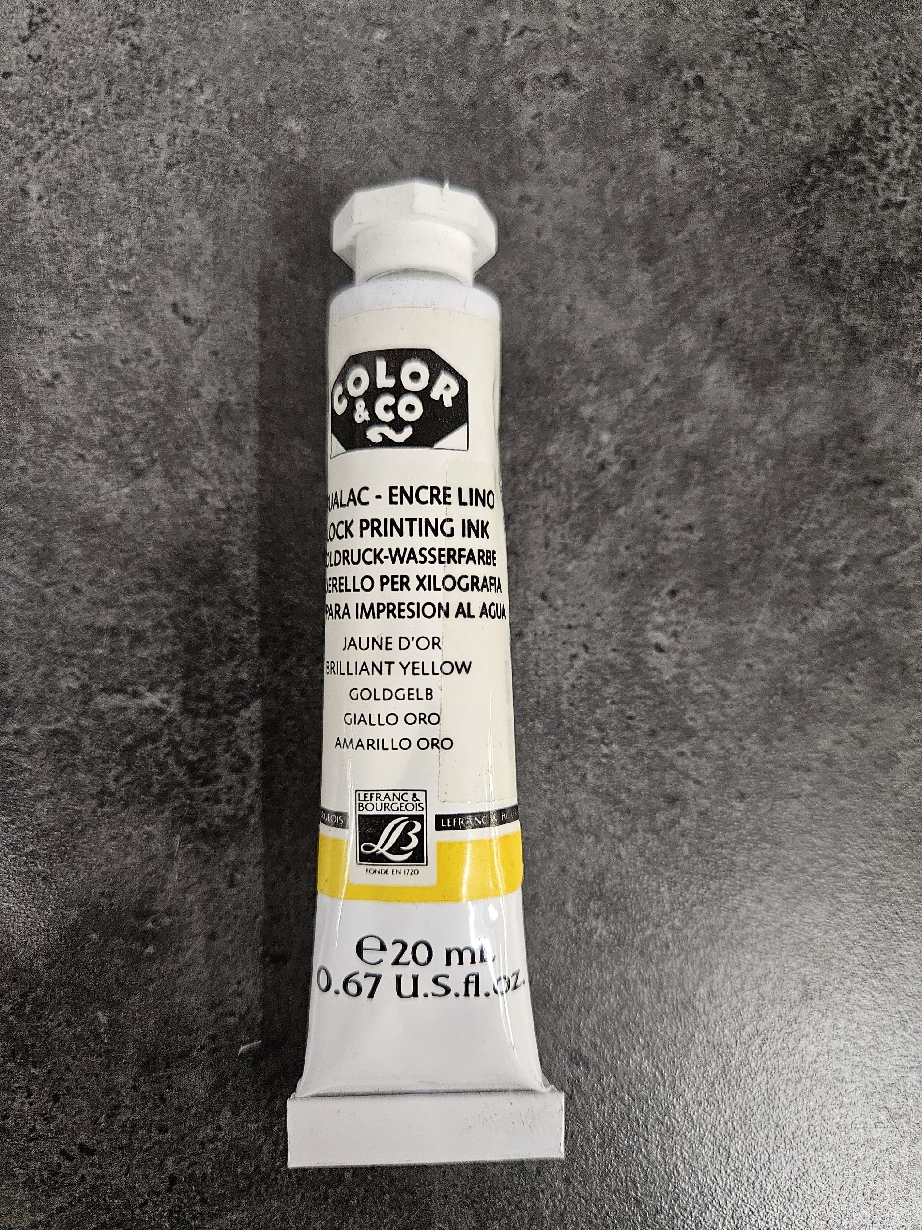 Linoldruckfarben, Tube 20ml, goldgelb