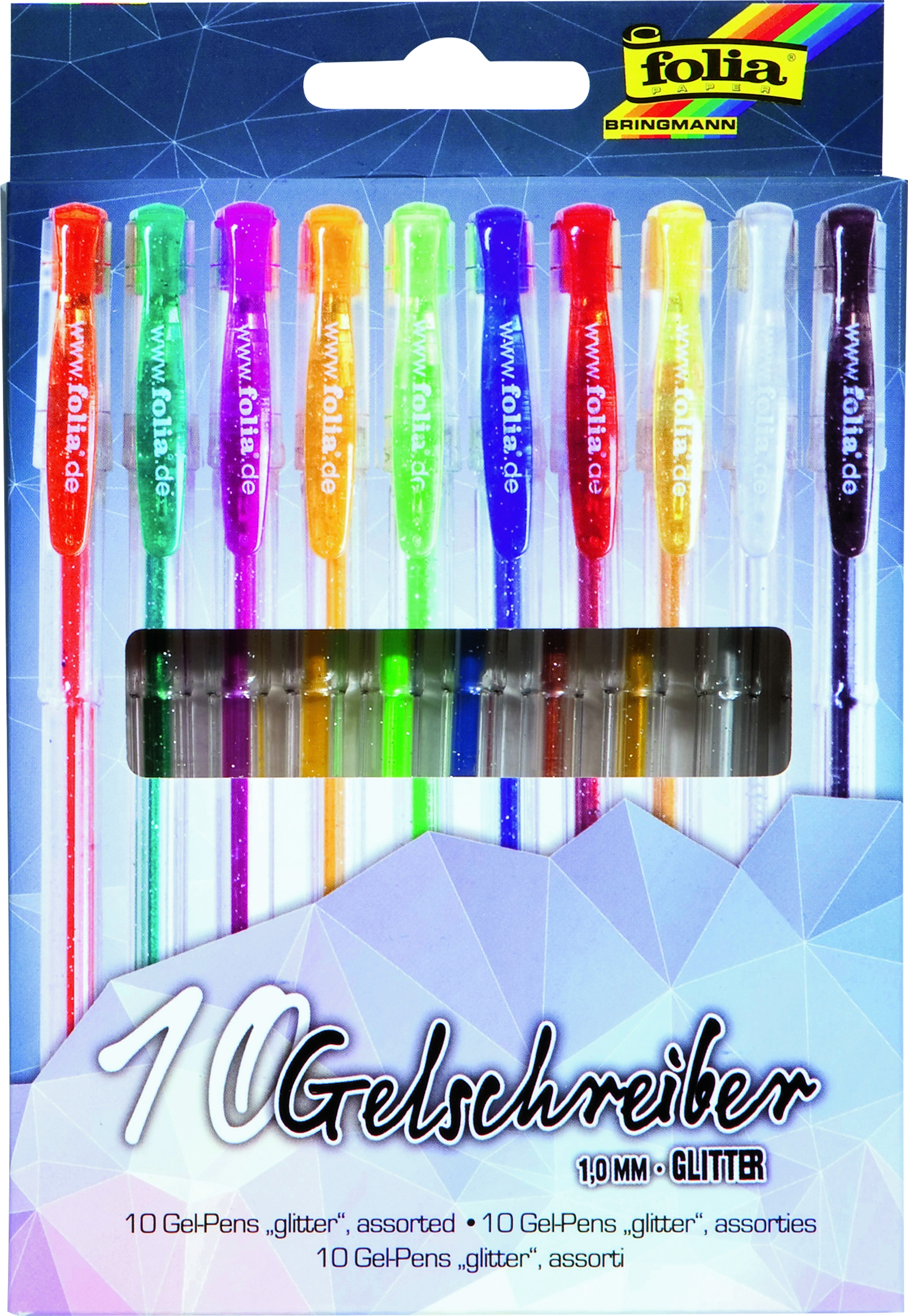 Gelschreiber Glitter 10 Stk farbig sort.