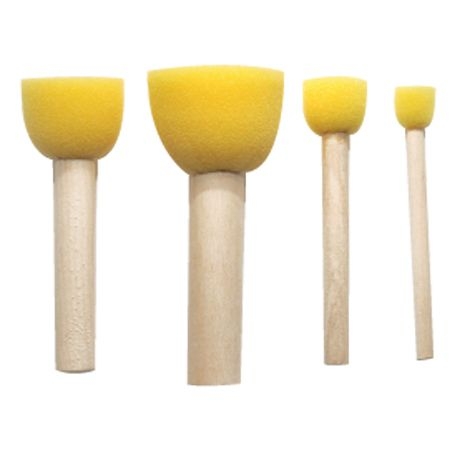 Schwammpinsel rund, 4er-Set
